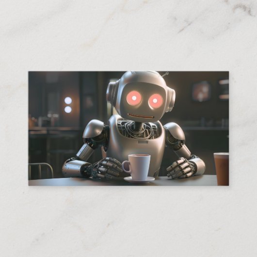 Robot drink koffie klantenkaartje (Voorkant)