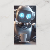Robot drink koffie visitekaartje (Voorkant)