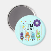 Robot Eerste Verjaardag Tshirts en geschenken Magneet (Voorkant / Achterkant)