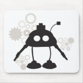Robot en Gears Mousepad Muismat (Voorkant)