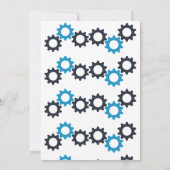 Robot en Gears Verjaardag Uitnodiging (Achterkant)