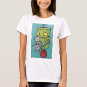 Robot en grijs Kat T-shirt (Voorkant)