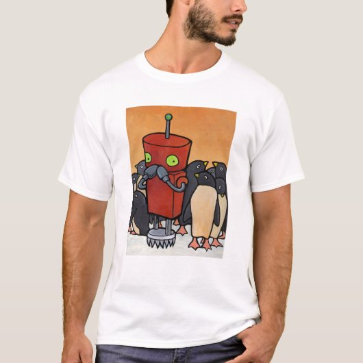 Robot en pinguïns t-shirt (Voorkant)