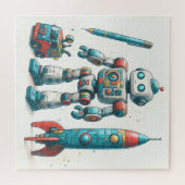 Robot en ruimteschip legpuzzel (Horizontaal)