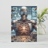 Robot Engineer Feestdagenkaart (Staand voorkant)