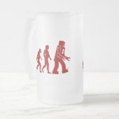 Robot Evolutie van man in robot Matglas Bierpul (Voorkant links)
