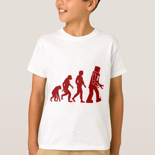 Robot Evolutie van man in robot T-shirt (Voorkant)