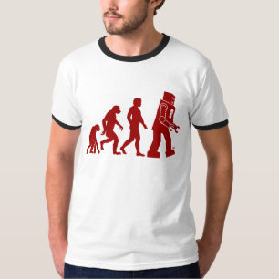 Robot Evolutie van man in robot T-shirt