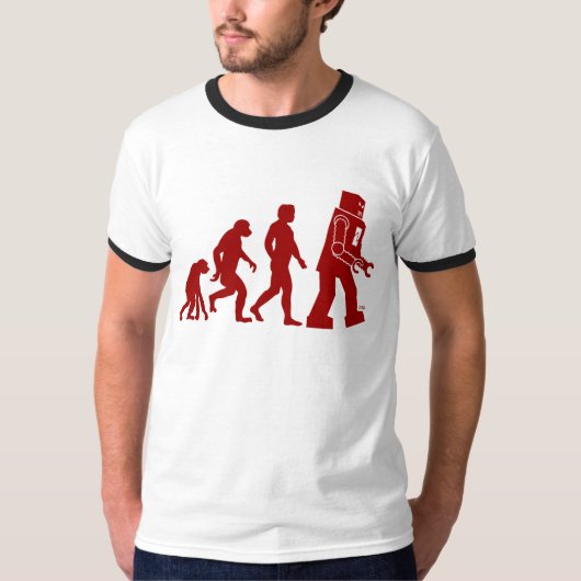 Robot Evolutie van man in robot T-shirt (Voorkant)