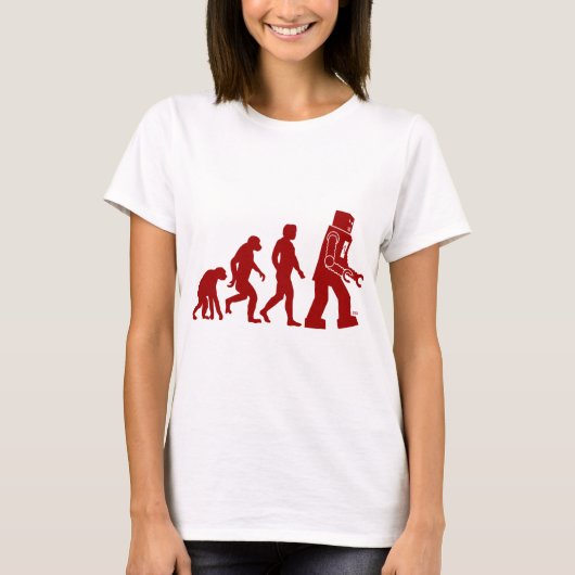 Robot Evolutie van man in robot T-shirt (Voorkant)