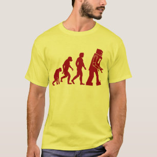 Robot Evolutie van man in robot T-shirt
