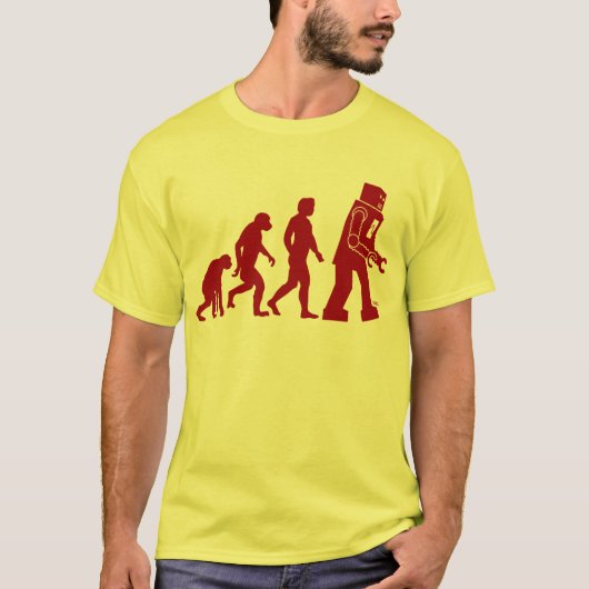 Robot Evolutie van man in robot T-shirt (Voorkant)