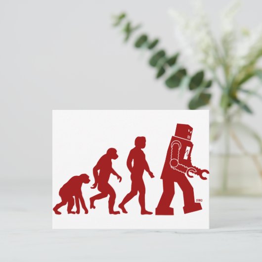 Robot Evolutie - van man tot robots Briefkaart (Staand voorkant)