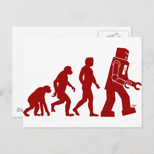 Robot Evolutie - van man tot robots Briefkaart (Voorkant / Achterkant)