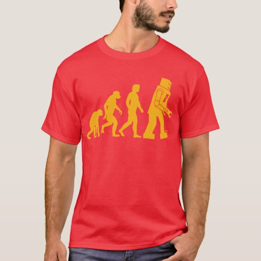 Robot Evolution Sheldon Cooper Big Bang Theory T-shirt (Voorkant)