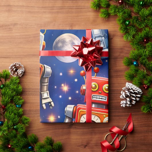 Robot exploratie kosmos cadeaupapier (Feestdagen Geschenken)