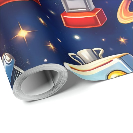 Robot exploratie kosmos cadeaupapier (Rol Hoek)