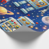 Robot exploratie kosmos cadeaupapier (Hoek)