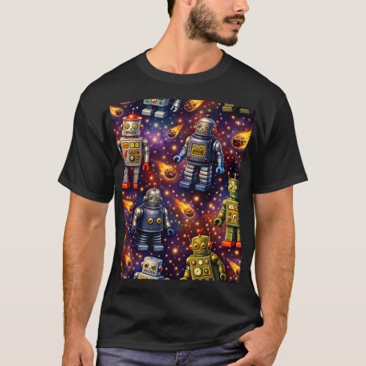 Robot exploratie kosmos t-shirt (Voorkant)