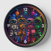 Robot feesttijd wandklok (Voorkant)