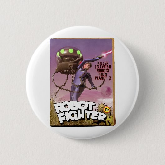 Robot Fighter Fake Hoesje Button (Voorkant)