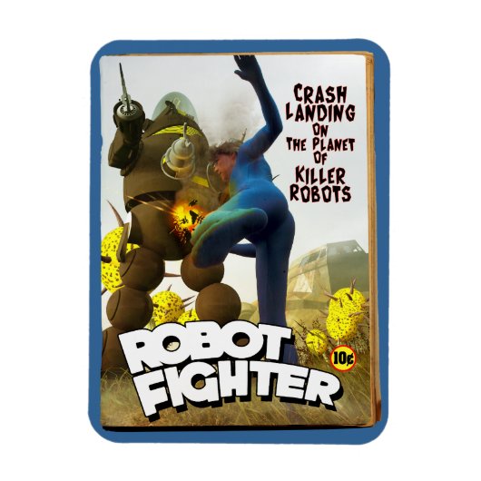 Robot Fighter Fake Pulp Hoesje 2 Magneet (Verticaal)