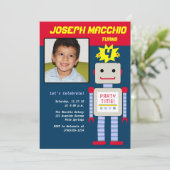 Robot Foto-uitnodigingen Kaart (Staand voorkant)
