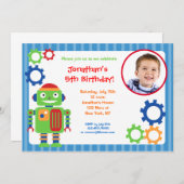Robot Foto van Birthday-uitnodigingen Kaart (Voorkant / Achterkant)