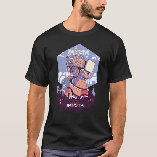 Robot Fox Sci Fi Cyber Urban T-shirt (Voorkant)