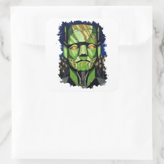 Robot Frankenstein, het monster van Frankenstein Vierkante Sticker (Tas)