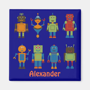Robot Friends Child's Gepersonaliseerde Fridge Mag Magneet