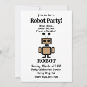 Robot Funny Tech Party Kaart (Voorkant)