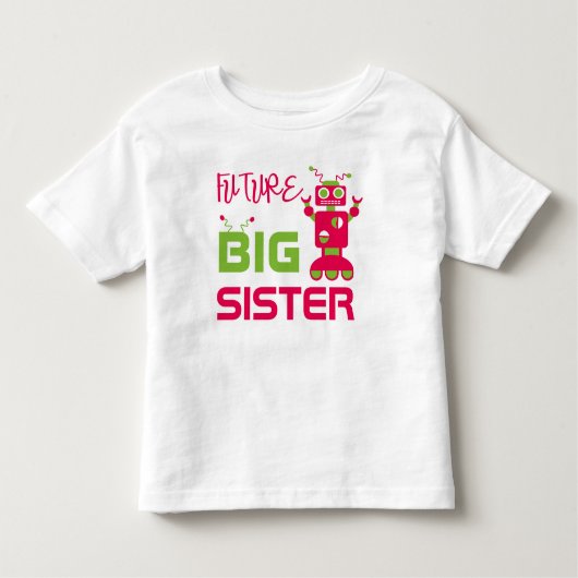 Robot Future Big Sister Kinder Roze Schattigee bro Kinder Shirts (Voorkant)
