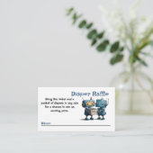 Robot Gearing Up voor Baby & Boeken Luier Raffle Informatiekaartje (Staand voorkant)