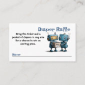 Robot Gearing Up voor Baby & Boeken Luier Raffle Informatiekaartje (Voorkant)