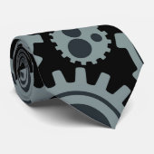 Robot Gears Pattern Stropdas (Opgerold)