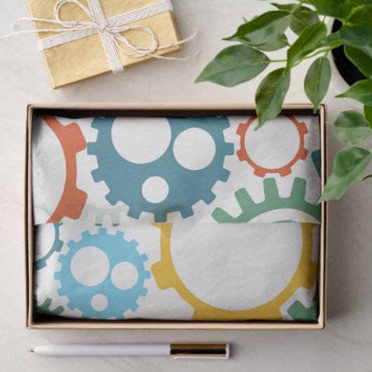 Robot Gears Pattern Tissuepapier (Geschenk)