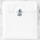 Robot geen gedachten. Gewoon code. Vierkante Sticker (Tas)