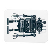 Robot gemaakt van retro analoge apparatuur magneet (Horizontaal)