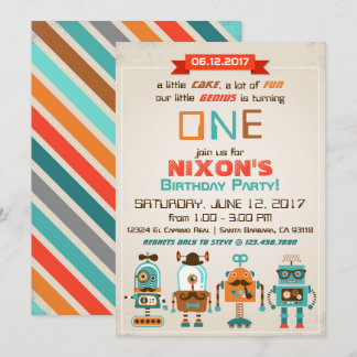 Robot Genius Future Bouwer Birthday Kaart
