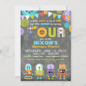 Robot Genius Gears Tools schoolbord verjaardag Kaart (Voorkant)