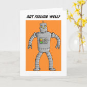 Robot Get Well Soon Card Kaart (Gele Bloem)
