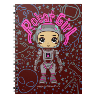 Robot Girl Spiral Notitieboek