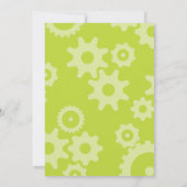 Robot Girl Thleed Birthday Party Invitation Kaart (Achterkant)