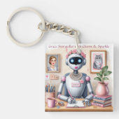 Robot Grace Storyteller met charme Sleutelhanger (voorkant)