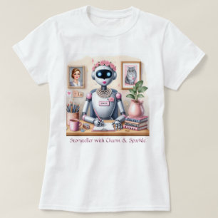 Robot Grace Verteller Poëzie Charme Schittering Ro T-shirt