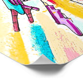 Robot graffiti explosie schilderij poster (Hoek)