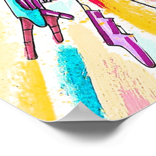 Robot graffiti explosie schilderij poster (Hoek)