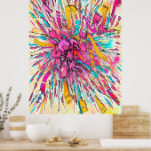 Robot graffiti explosie schilderij poster (Keuken)