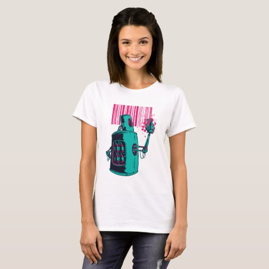 Robot Graffitti T-shirt (Voorkant volledig)
